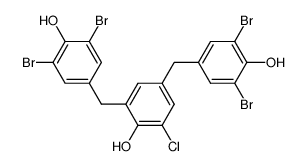 2-chloro-4,6-bis-(3,5-dibromo-4-hydroxy-benzyl)-phenol Structure