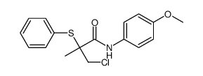 3-chloro-N-(4-methoxyphenyl)-2-methyl-2-phenylsulfanylpropanamide Structure