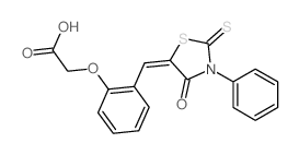 Acetic acid,2-[2-[(4-oxo-3-phenyl-2-thioxo-5-thiazolidinylidene)methyl]phenoxy]-结构式