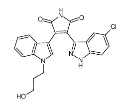 3-(5-chloro-1H-indazol-3-yl)-4-[1-(3-hydroxy-propyl)-1H-indol-3-yl]-pyrrole-2,5-dione Structure