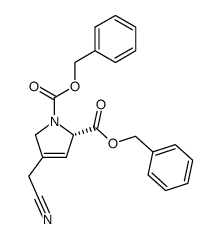 (2S)-4-cyanomethyl-2,5-dihydropyrrole-1,2-dicarboxylic acid dibenzyl ester结构式