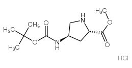 (2S,4R)-4-叔丁氧羰基氨基吡咯烷-2-羧酸甲酯盐酸盐结构式