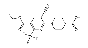 1-[3-cyano-5-(ethoxycarbonyl)-6-(trifluoromethyl)pyridin-2-yl]piperidine-4-carboxylic acid Structure