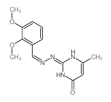 Benzaldehyde, 2,3-dimethoxy-,2-(1,6-dihydro-4-methyl-6-oxo-2-pyrimidinyl)hydrazone Structure