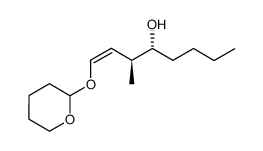 (3S,4R,Z)-3-methyl-1-((tetrahydro-2H-pyran-2-yl)oxy)oct-1-en-4-ol结构式