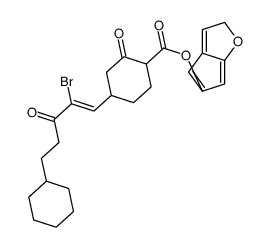 [3aR-(3aalpha,4alpha,5beta,6aalpha)]-4-(2-bromo-5-cyclohexyl-3-oxopent-1-enyl)hexahydro-2-oxo-2H-cyclopenta[b]furan-5-yl benzoate结构式