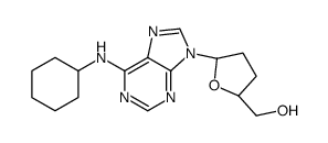 2',3'-dideoxy-N(6)-cyclohexyladenosine结构式