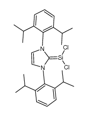 (1,3-bis(2,6-diisopropylphenyl)imidazol-2-ylidene)dichlorosilylene Structure