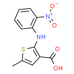 5-甲基-2-[((2-硝基苯基)氨基]-3-噻吩羧酸结构式