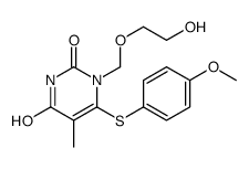 1-(2-hydroxyethoxymethyl)-6-(4-methoxyphenyl)sulfanyl-5-methylpyrimidine-2,4-dione结构式