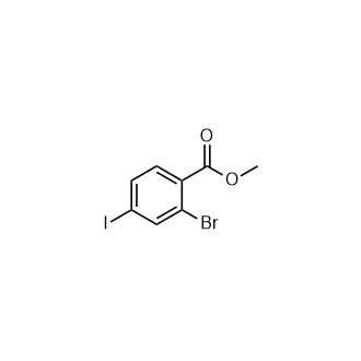 2-溴-4-碘苯甲酸甲酯结构式