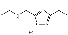 N-[(3-isopropyl-1,2,4-oxadiazol-5-yl)methyl]ethanamine hydrochloride结构式