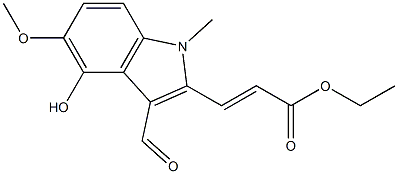 ethyl (E)-3-(3-formyl-4-hydroxy-5-methoxy-1-methyl-1H-indol-2-yl)acrylate结构式