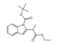 tert-butyl 2-(1-ethoxy-1-oxopropan-2-yl)-1H-indole-1-carboxylate结构式