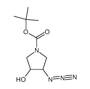 tert-butyl 3-azido-4-hydroxypyrrolidine-1-carboxylate结构式