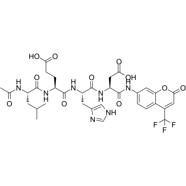 Ac-Leu-Glu-His-Asp-AFC trifluoroacetate salt Structure