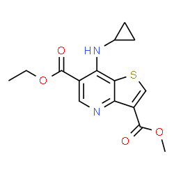 6-Ethyl 3-methyl 7-(cyclopropylamino)thieno[3,2-b]pyridine-3,6-dicarboxylate Structure