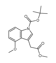 methyl N-tert-butoxycarbonyl-4-methoxyindole-3-acetate结构式