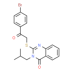 2-([2-(4-BROMOPHENYL)-2-OXOETHYL]SULFANYL)-3-ISOBUTYL-4(3H)-QUINAZOLINONE结构式