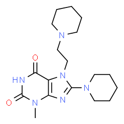 3-methyl-8-(piperidin-1-yl)-7-(2-(piperidin-1-yl)ethyl)-3,7-dihydro-1H-purine-2,6-dione picture