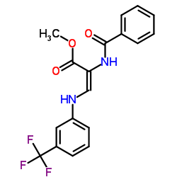 Methyl (2E)-2-(benzoylamino)-3-{[3-(trifluoromethyl)phenyl]amino}acrylate Structure