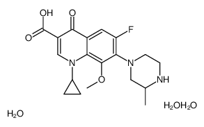 1-cyclopropyl-6-fluoro-8-methoxy-7-(3-methylpiperazin-1-yl)-4-oxoquinoline-3-carboxylic acid,trihydrate Structure