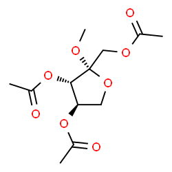 [(3R,4S,5R)-4-acetyloxy-5-(acetyloxymethyl)-5-methoxy-oxolan-3-yl] ace tate结构式