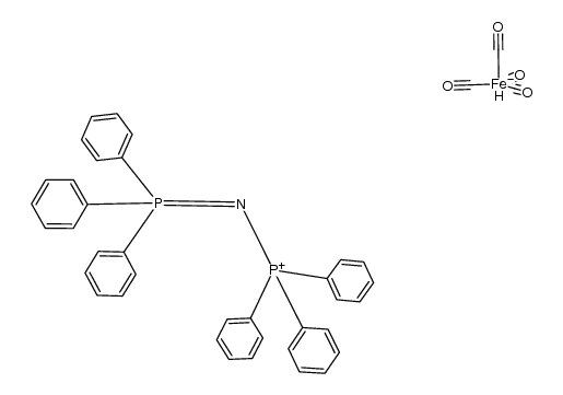 bis(triphenylphosphine)iminium tetracarbonylhydridoferrate(0)结构式