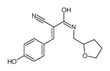 (E)-2-cyano-3-(4-hydroxyphenyl)-N-(oxolan-2-ylmethyl)prop-2-enamide Structure