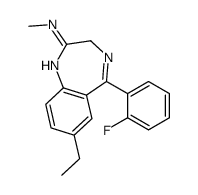 7-ethyl-5-(2-fluorophenyl)-N-methyl-3H-1,4-benzodiazepin-2-amine结构式