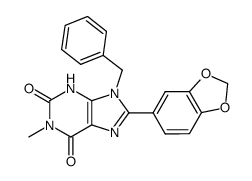 8-benzo[1,3]dioxol-5-yl-9-benzyl-1-methyl-3,9-dihydro-purine-2,6-dione结构式