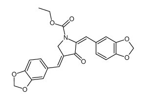 2,4-bis-benzo[1,3]dioxol-5-ylmethylene-3-oxo-pyrrolidine-1-carboxylic acid ethyl ester Structure