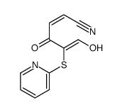 6-hydroxy-4-oxo-5-pyridin-2-ylsulfanylhexa-2,5-dienenitrile Structure