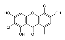 2,5-dichloro-1,3,6-trihydroxy-8-methylxanthen-9-one结构式