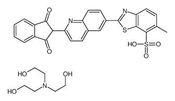 2-[2-(2,3-dihydro-1,3-dioxo-1H-inden-2-yl)quinolin-6-yl]-6-methylbenzothiazole-7-sulphonic acid, compound with 2,2',2''-nitrilotris[ethanol] (1:1)结构式