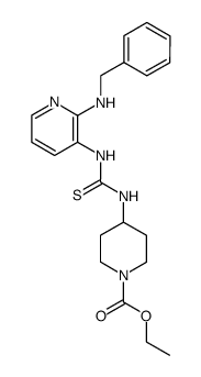 ethyl 4-[{[{2-[(phenylmethyl)amino]-3-pyridinyl}amino]thioxomethyl}amino]-1-piperidinecarboxylate结构式