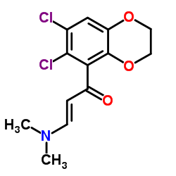 (E)-1-(6,7-DICHLORO-2,3-DIHYDRO-1,4-BENZODIOXIN-5-YL)-3-(DIMETHYLAMINO)-2-PROPEN-1-ONE结构式