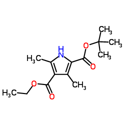 3,5-二甲基-1-氢-吡咯-2-羧酸叔丁酯-4-羧酸乙酯结构式