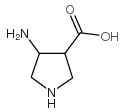 4-氨基-3-吡咯烷羧酸结构式