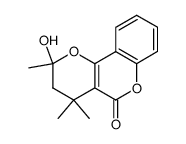 2-hydroxy-2,4,4-trimethyl-3,4-dihydro-2H,5H-pyrano[3,2-c]benzopyran-5-one结构式