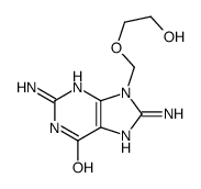 2,8-diamino-9-(2-hydroxyethoxymethyl)-3H-purin-6-one结构式