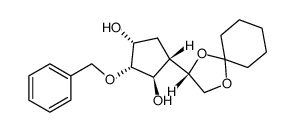 (1R,2R,3R,4S)-2-(benzyloxy)-4-[(2S)-1,4-dioxaspiro[4.5]dec-2-yl]cyclopentane-1,3-diol结构式