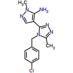 4-[4-(4-Chlorobenzyl)-5-methyl-4H-1,2,4-triazol-3-yl]-1-methyl-1H-pyrazol-5-amine结构式