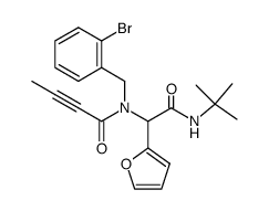 N-(2-bromobenzyl)-N-[2-(tert-butylamino)-1-(2-furyl)-2-oxoethyl]but-2-ynamide Structure