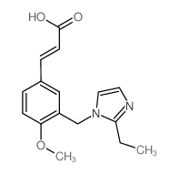 (2E)-3-{3-[(2-Ethyl-1H-imidazol-1-yl)methyl]-4-methoxyphenyl}acrylic acid结构式