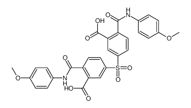 5-[3-carboxy-4-[(4-methoxyphenyl)carbamoyl]phenyl]sulfonyl-2-[(4-methoxyphenyl)carbamoyl]benzoic acid Structure