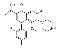 1-(2,4-difluorophenyl)-6-fluoro-8-methoxy-4-oxo-7-piperazin-1-ylquinoline-3-carboxylic acid结构式