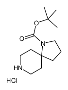 1,8-Diazaspiro[4.5]decane-1-carboxylic acid, 1,1-dimethylethyl ester, (Hydrochloride) (1:1) Structure