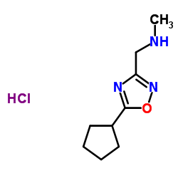 1-(5-Cyclopentyl-1,2,4-oxadiazol-3-yl)-N-methylmethanamine hydrochloride (1:1)结构式