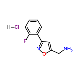 1-[3-(2-Fluorophenyl)-1,2-oxazol-5-yl]methanamine hydrochloride (1:1)结构式